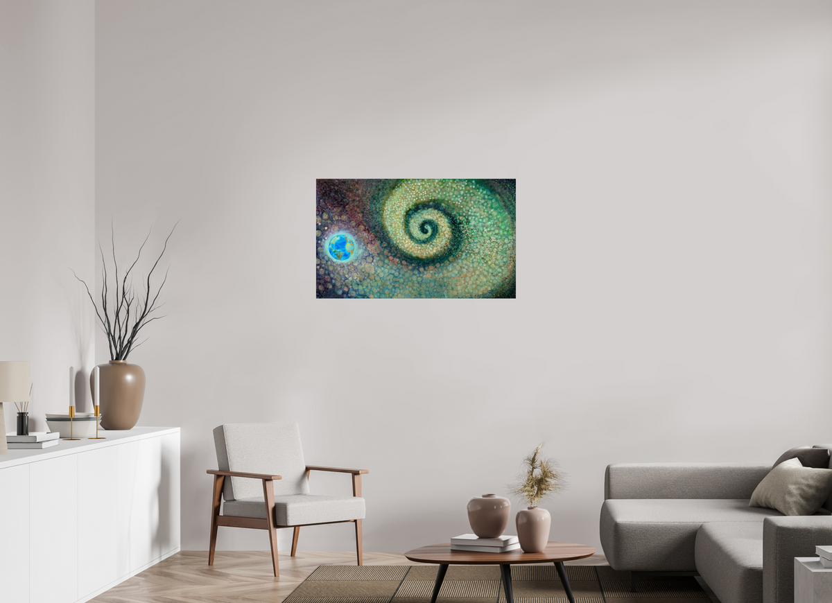 100 x 60 cm, chromaluxe hd metal print Yin Yang Big Bang Print on Aluminium