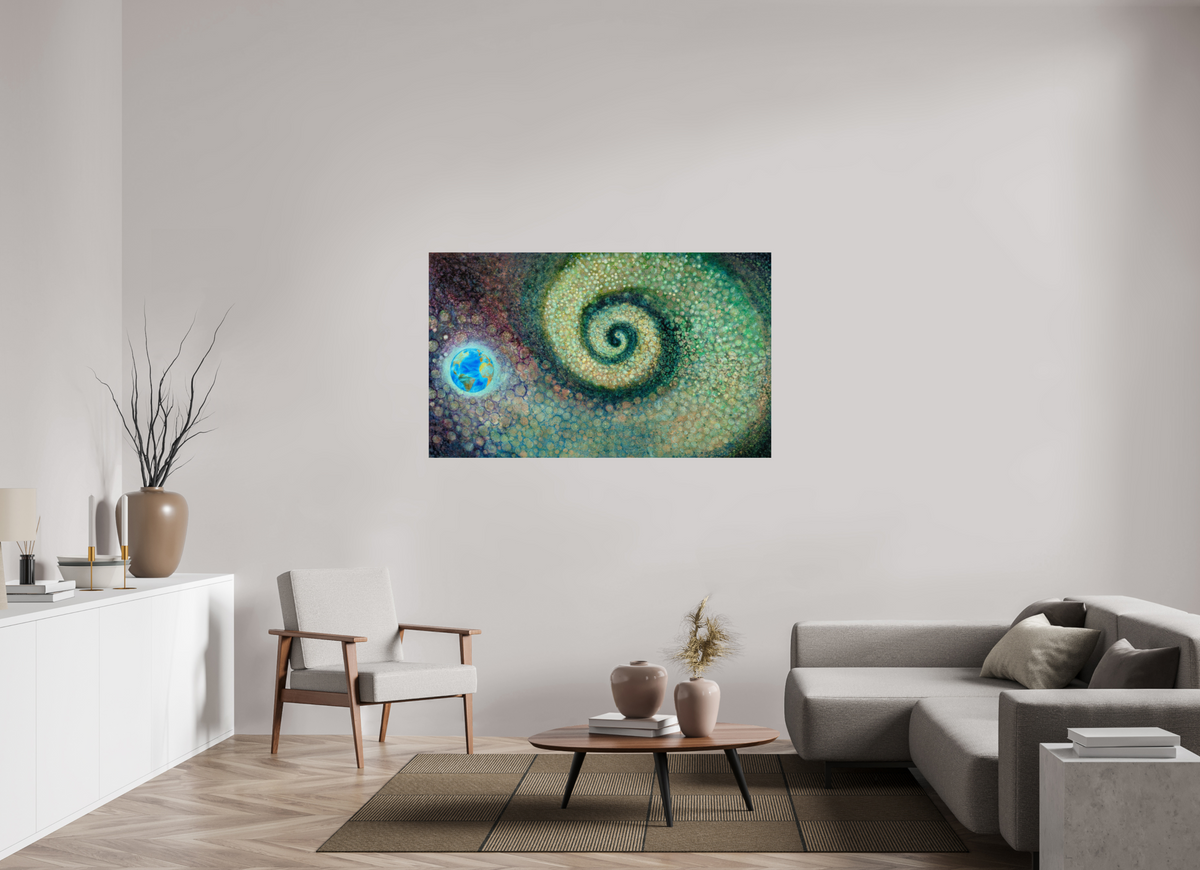 150 x 90 cm, chromaluxe hd metal print Yin Yang Big Bang Print on Aluminium