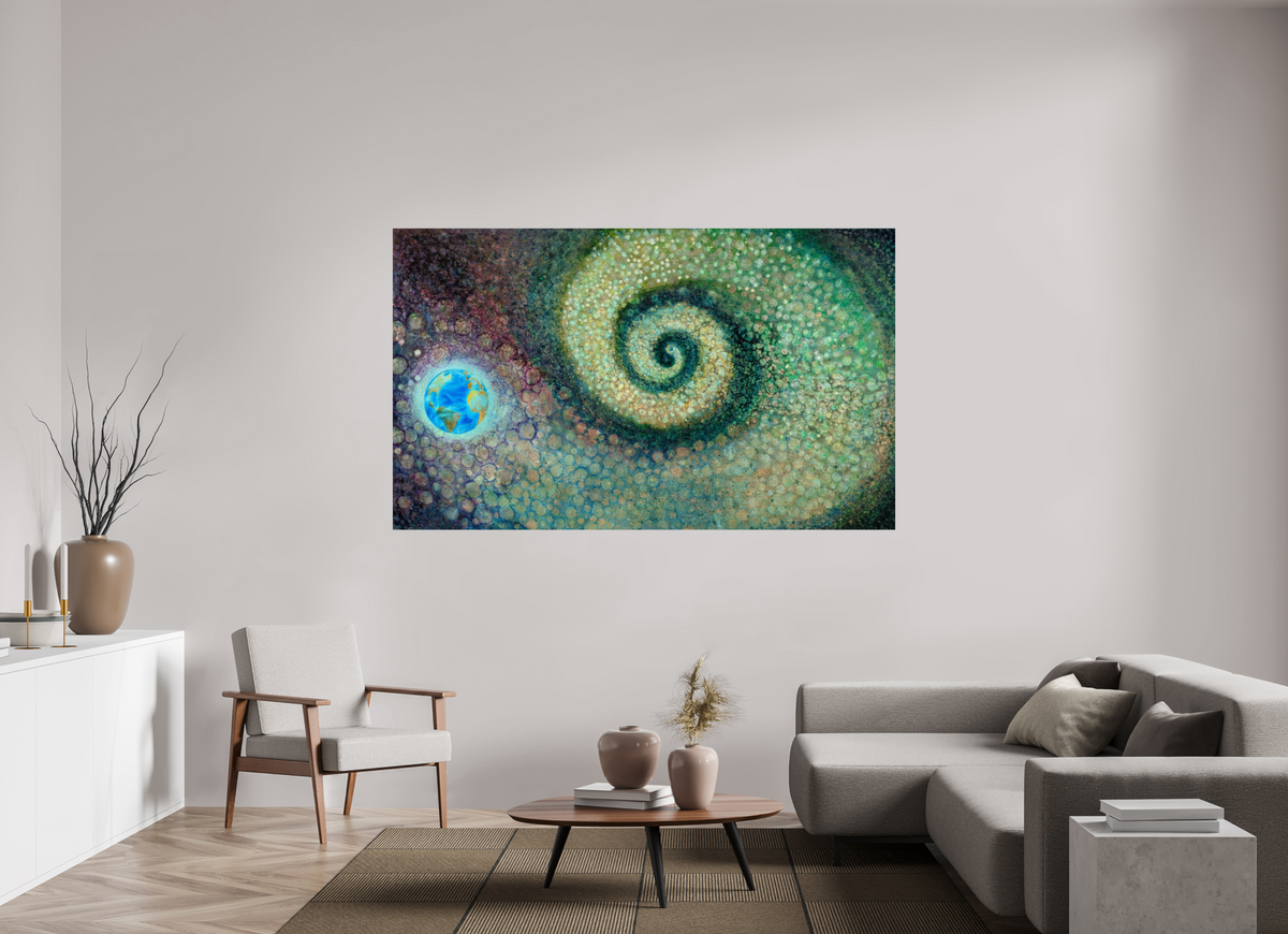 200 x 120 cm, chromaluxe hd metal print Yin Yang Big Bang Print on Aluminium